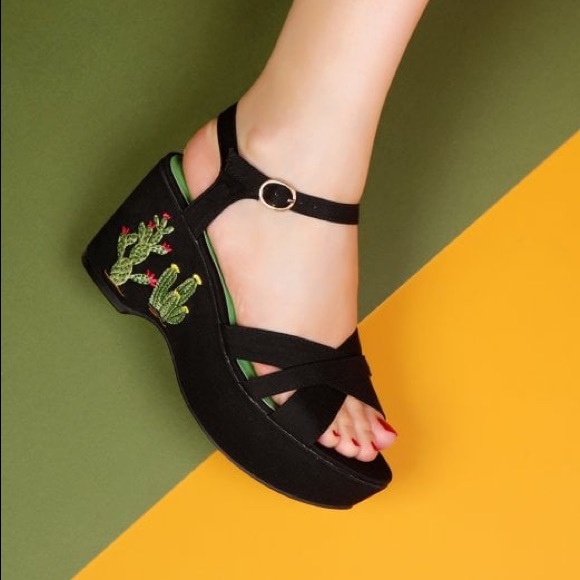 Collectif Shoes - Collectif Lulu Hun Cactus Wedge